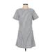 Duffield Lane Casual Dress - A-Line Crew Neck Short sleeves: White Dresses - Women's Size Small