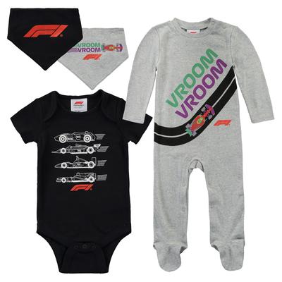 Formula 1 4-teiliges Geschenkset - Baby - Grau/Schwarz - unisex Größe: 0-3 Months