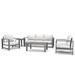 Birch Lane™ Dulcie 5 Person Seating Set w/ Sunbrella Cushions Metal in White | 29 H x 80 W x 31 D in | Outdoor Furniture | Wayfair