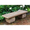 Campania International Ryokan Cast Stone Garden Outdoor Bench Stone/Concrete in Brown | 15.5 H x 56 W x 17 D in | Wayfair BE-100-AL