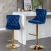 House of Hampton® Gwenetta Dining Chair Wood/Velvet in Blue/Yellow | 18 W x 1 D in | Wayfair 8F100CF4883C4EEE83E12C325E09CAC3