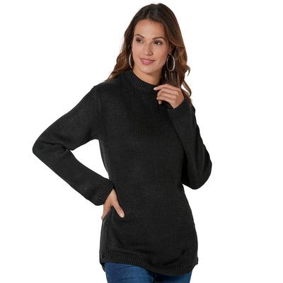Masseys Side Button Sweater (Size 3X) Black, Acryl...