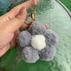 Porte-clés en peluche floral en coton PP pendentif en peluche super douce porte-clés en peluche