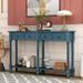 Mid-Century Style Console Table with 3 Drawers & 2 Open Shelves, Modern Sofa Table with Solid Wood Frame & Legs for Living Room