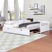 Twin to King Extendable Daybed with 2 Drawers, Wood Roll Out Sofa Bed