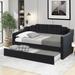 Upholstered Twin Daybed Curved Back Sofa Bed with Trundle & 3 Drawers