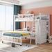 Twin Over Full Bunk Bed w/6 Drawers & Flexible Shelves, Wheels, White