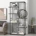 6 Tiers Home Office Bookcase Open Bookshelf with Black Metal Frame Storage Large Bookshelf Furniture