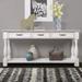 Long Wood Console Table with 3 Drawers and Bottom Shelf, Entryway Table Sofa Table for Hallway Living Room, Antique White