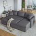 Sleeper Sectional Sofa w/ Storage Space & Chaise Longue, Upholstery Couch w/2 Tossing Cushions and Pillows, Right Hand Facing