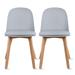 Set of 2 Dining Side Chair with Back Armless Plastic Seat Wooden Legs Kitchen Desk Task Computer