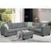 112 " Sectional Sofa Couches, 7 Seats Modular Sectional Sofa with Ottoman L Shape Fabric Sofa Corner Couch Set with 3 Pillows