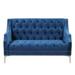 Modern 55 inch Dutch Plush Upholstered Loveseat Sofa with Button Tufted Back & Metal Legs, for Apartment, Studio or Small Space