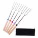 Wovilon Barbecue Accessories Stainless Steel Bbq Marshmallow Roasting Sticks Extending Roaster Telescoping