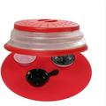 2 in 1 Food Cover & Microwave Mat Silicone Trivet Pot Holders Hot Pads Drying Baking Place Mat Collapsible Microwave Food Cover free TPR 10.5inch round with grip handle Red