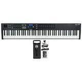 Arturia KeyLab Essential 88-Key USB MIDI Keyboard Controller in Black+Microphone