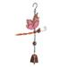 KAOU Wind Chime Luminous Dragonfly Design Durable Waterproof Melodious Outdoor Garden Window Decoration Metal Wind Chime Pink Size A