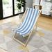 Stripe Beach Chair - Relaxing Folding Chaise Lounge - Durable Solid Wood Construction - Ideal for Beach Garden or Poolside Relaxation