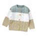 Baby Toddler Girls Boys Patchwork Sweaters Warm Jacket Cotton Knit Cardigan Button Closure Coat Outwear Zipped Hoodie Toddler Boy Zip up Jacket