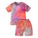 Kids Toddler Baby Girls Spring Autumn Print Cotton Short Sleeve Tops Tshirt Shorts Outfits Clothes Baby Girl Girts Crop Top Hoodie with Sweatpants
