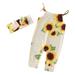 Toddler Girls Summer Sleeveless Jumpsuit Halter Sunflower Print Outwear With Headbands For Children Clothes Little Girls Jumper Baby Girls Clothes