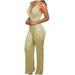 Sequin Jumpsuits for Women Sexy Wrap V Neck Cleavage Shiny Sleeveless Rompers Wide Leg Spaghetti Strap Cocktail Romper