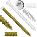 #9 x 3 Bronze Star Exterior Coated White Trim Head Wood Screw Torx/Star Drive Head (1 Pound - 84 Approx. Screw Count) - Multipurpose Exterior Coated Torx/Star Drive Wood Screws