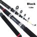 Black/Blue 1.8m 2.1m 2.4m 2.7m 3m 3.6m 4.5m Sea Pole Carbon Material Pen Pole Telescopic fishing rod Retractable Hard tail/soft tail BLACK 1.8M