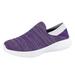 KaLI_store Tennis Shoes Womens Sneakers Breathable Women Walking Shoes Slip on Women s Casual Ladies Shoes Purple 7