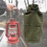 Camping Lantern Storage Bag Tent Light Storage Pouch Durable Water Bottle Protector Portable Canvas Protective Cover Handbag for Picnic Green