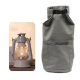 Camping Lantern Storage Bag Tent Light Storage Pouch Durable Water Bottle Protector Portable Canvas Protective Cover Handbag for Picnic Gray
