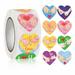 FZM Stickers Funky Heart Roll Stickers Valentine S Day Colorful Heart Shaped Stickers Valentine S Love Decorative Stickers Heart Labels for Wedding Party Stickers