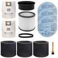 Replacement Filter for Shop Vac 90304 90350 90333, Vacuum Bags for Shop Vac 10-14 Gallon, 90585 Foam Sleeve Filter and 9010700 Paper Disc Filter, fits Most Wet/Dry Vacuum Cleaners 5 Gallon and above