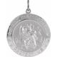 925 Sterling Silver Pendant Necklace 25mm Polished St. Christopher Medal Jewelry Gifts for Women