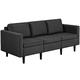 Yaheetech 3 Seater Sofa, Modern Fabric Sofa Couch, Upholstered Sofa Settee, Sectional Sofa for Living Room, Guest Room, Bedroom, Office, Black