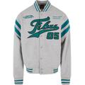 Collegejacke FUBU "Herren FM223-005-1 Varsity Sweat College Jacket" Gr. M, grün (heather grey, green) Herren Jacken Sportjacken