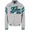 Collegejacke FUBU "Fubu Herren FM223-005-1 Varsity Sweat College Jacket", Herren, Gr. S, grün (erdgrau, grün), 80% Polyester, 20% Baumwolle, mehrfarbig, casual, normal, amerikanischer Ausschnitt, Langarm, Jacken