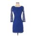 Diane von Furstenberg Cocktail Dress - Party: Blue Print Dresses - Women's Size 0