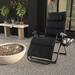 Arlmont & Co. Nurbanu Folding Zero Gravity Chair w/ Cushions Metal in Black | 44.5 H x 34 W x 33 D in | Wayfair 2489807B1EDA4EABB83E9F791FE4DD6A