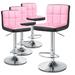 Ivy Bronx Guyla Swivel Adjustable Height Stool Upholstered/Metal in Pink | 17.5 W x 15 D in | Wayfair F90C1A84E1FC4DB3985C460E4503486E