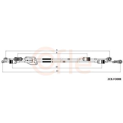 COFLE Seilzug, Schaltgetriebe Universal für FORD 1755134 8A6R7E395PB 2CB.FO008 Image