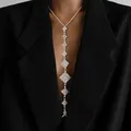 Collier en chaîne Sexy pour femmes bijoux de poitrine en cristal bijoux de croisement strass taille