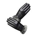 Waroomhouse Men Winter Gloves Warm Men Gloves Men s Winter Gloves Faux Leather Touch Screen Cycling Gloves with Plush Lining Windproof Design Cold for Riding