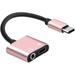 Adapter USB-C/Type-C to 3.5mm Aux + USB-C/Type C Earphone Adapter Charger Audio Cable for Mi 8 Lite A2 (L1130)(Black) (Color : Pink)