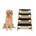 OUKANING 4 Levels Foldable Wooden Pet Ladder Freestanding Cat Dog Wood Steps Ladder Stairs High Bed Adjustable Pet Ramp