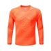 iEFiEL Kids Youth Boys Goalie Shirt Padded Long Sleeve Soccer Goalkeeper Jersey Football Training Tops Orange 13-14