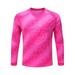 iEFiEL Kids Youth Boys Goalie Shirt Padded Long Sleeve Soccer Goalkeeper Jersey Football Training Tops Hot Pink 13-14