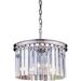 Pendant Lamp SYDNEY 3-Light Polished Nickel Silver Shade Gray Crystal Ro EL-3362