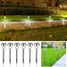 Rdeuod Lamp Solar Outdoor Lights 6pcs Solar Lights Stainless Steel Lampshade LED Light White Solar Lights For Patio Yard Walkway multicolor Free Size