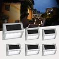 Solar Lights Garden Solar 3 Led Stair Lights Outdoor Light Wall Lights Path Lights With Light Sensor Waterproof For Outdoor Stairs Garden Fence Gutters Balcony Terrace (6 Pack)